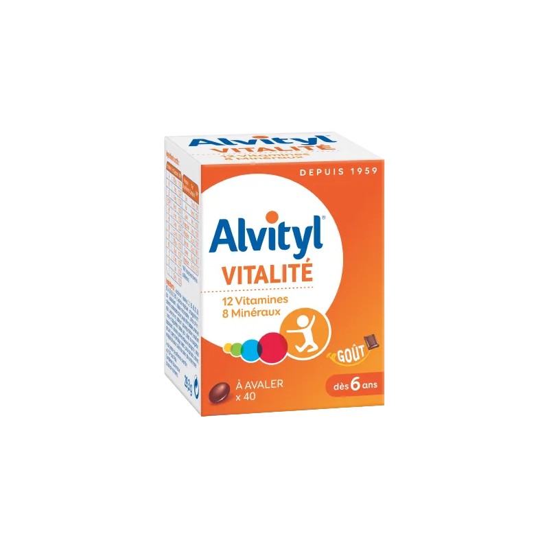 ALVITYL VITALITE A AVALER DES 6ANS BOITE DE 40 COMPRIMES