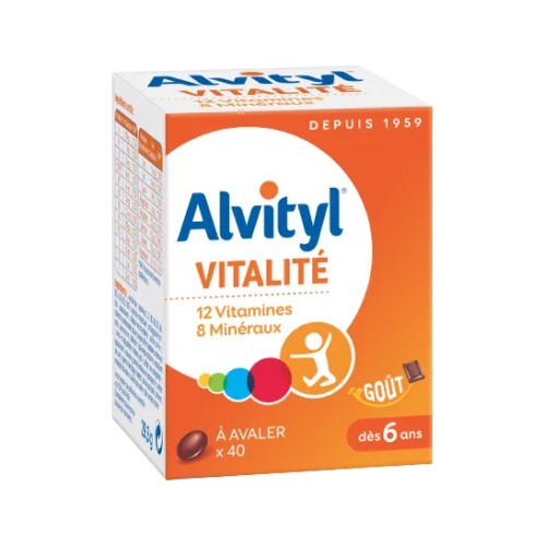 ALVITYL VITALITE A AVALER DES 6ANS BOITE DE 40 COMPRIMES