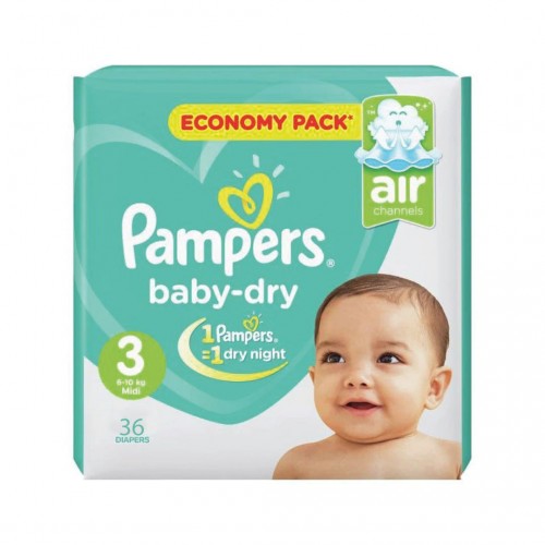 PAMPERS COUCHE T3 6-10KG BOITE DE 30 PIECES