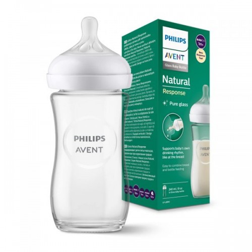 PHILIPS AVENT BIBERON NATUREL EN VERRE 1MOIS+ 240ML