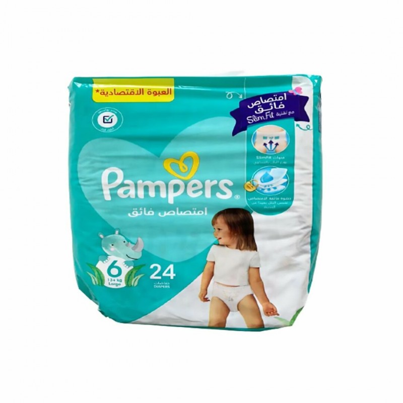 PAMPERS COUCHE T6 13KG BOITE DE 24 COUCHES
