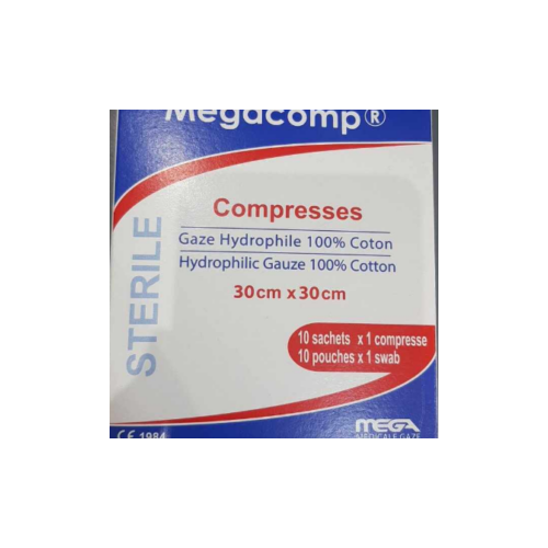 MEGA COMPRESSES STERILES 30CMX30CM BOITE DE 10