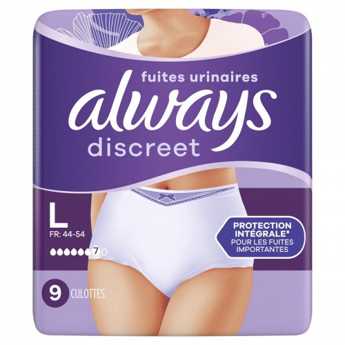 ALWAYS DISCRET TAILLE L PLUS 6 BOITE DE 8 CULOTTES