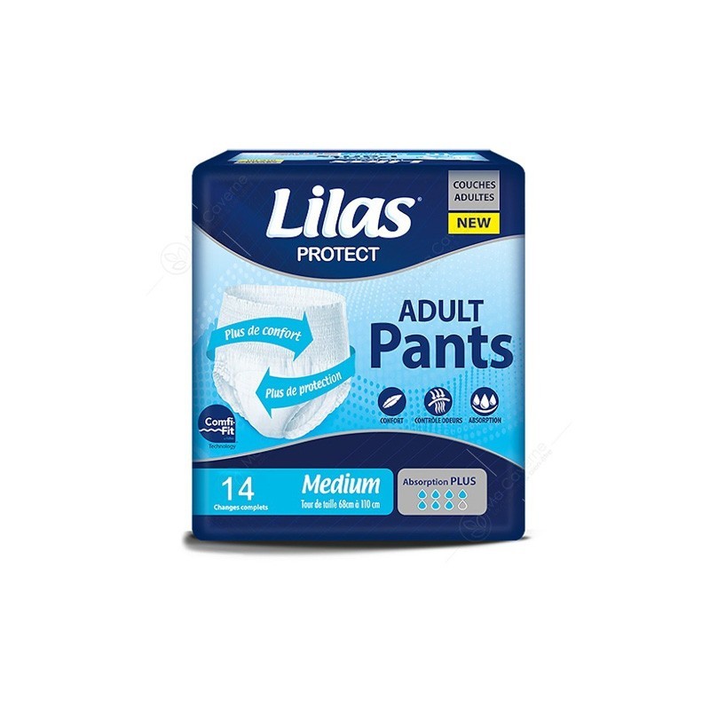 LILAS COUCHE ADULTE PANTS M ( 68-110cm) boite de 14