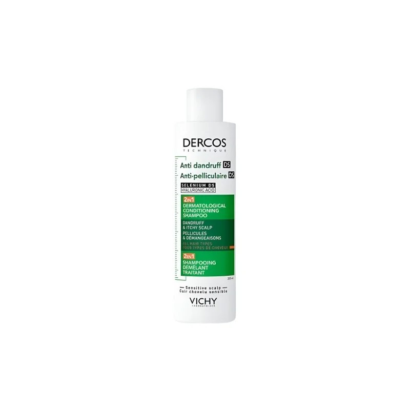 VICHY DERCOS - SHAMPOING ANTI PELLICULAIRE DS 2EN1 DEMELANT ET TRAITANT 200ML