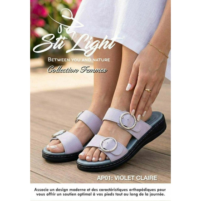 STI CLAQUETTE FEMME VIOLET BRILLANT AP 01 POINTURE 41