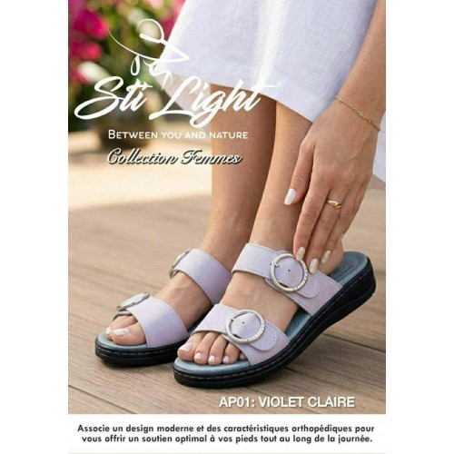 STI CLAQUETTE FEMME VIOLET BRILLANT AP 01 POINTURE 41