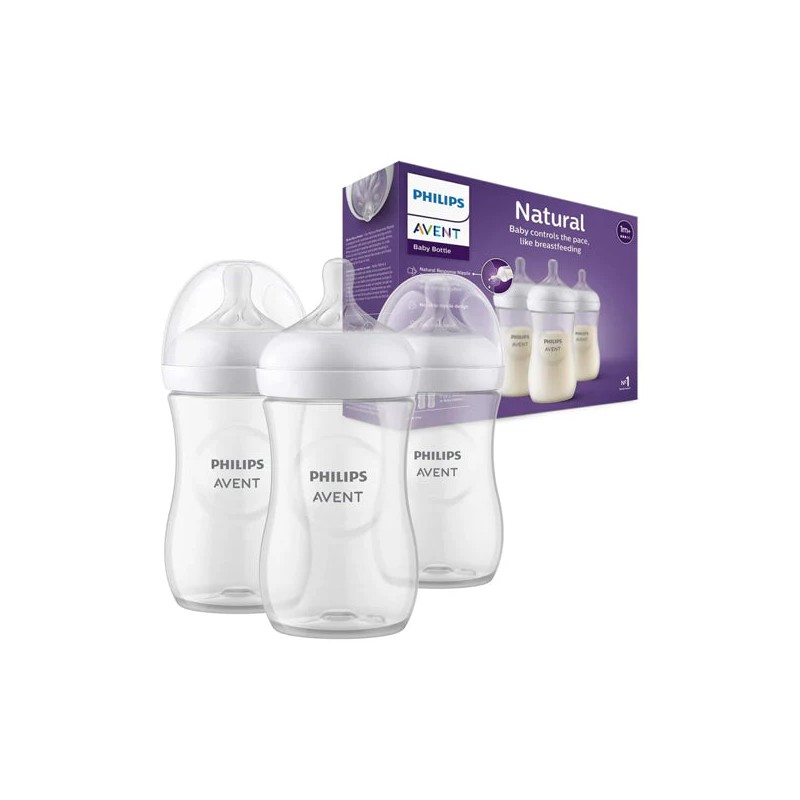 Philips Avent Natural Baby, lot de 3 biberons de 260 ml