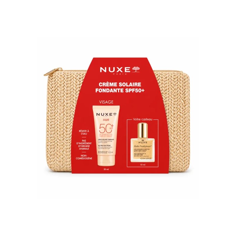 NUXE TROUSSE SUN CREME SOLAIRE FONDANTE SPF50+ 50ML+ HUILE PRODIGIEUSE 10ML OFFERTS