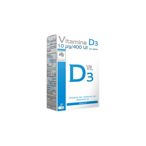 VITAL VITAMINE D3 BOITE DE 30 GELULES