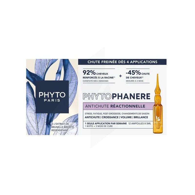 PHYTO PHANERE ANTI CHUTE REACTIONNELLE BOITE DE 12 AMPOULES